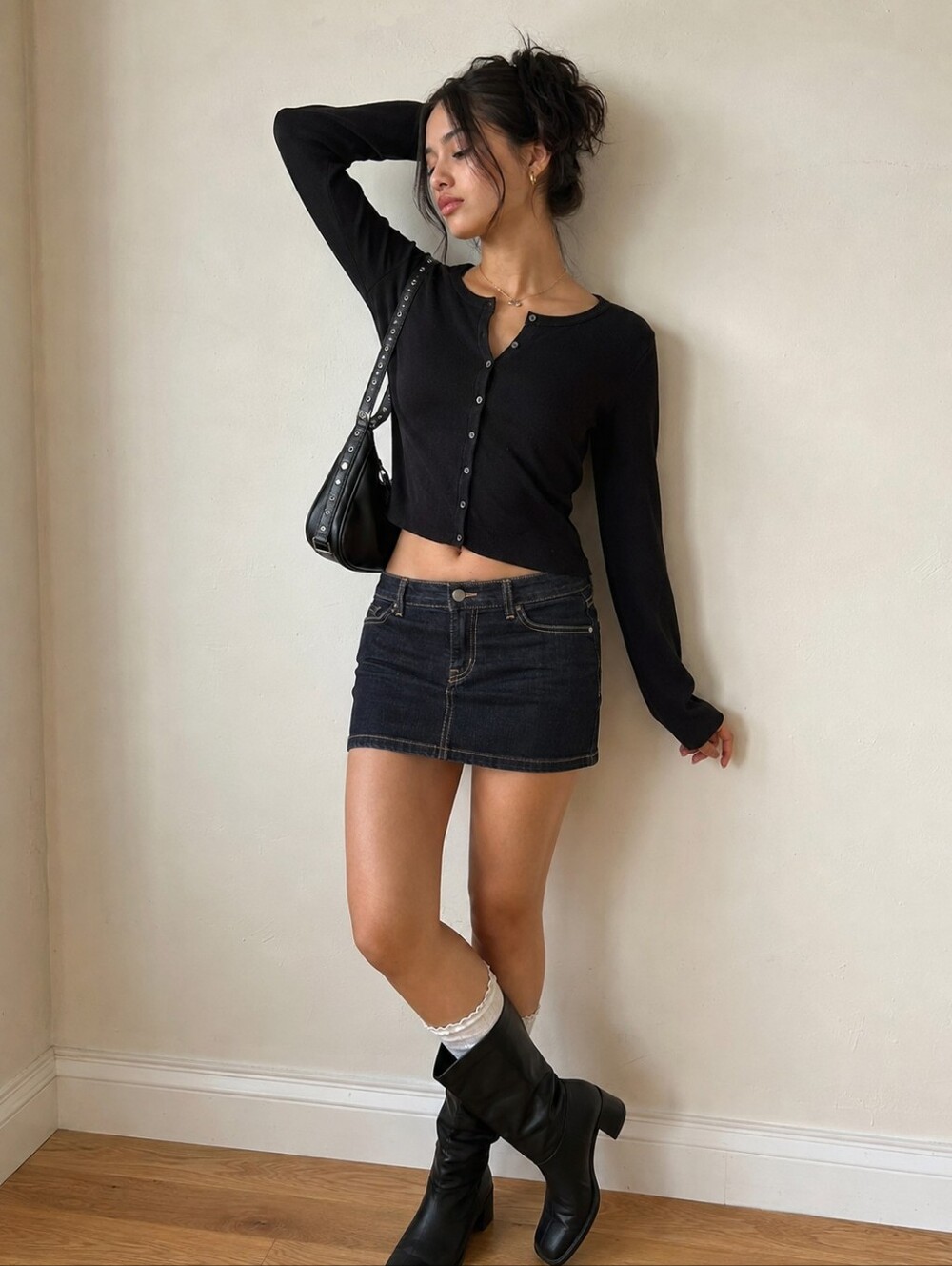 H&M Black Fine Knit Cardigan